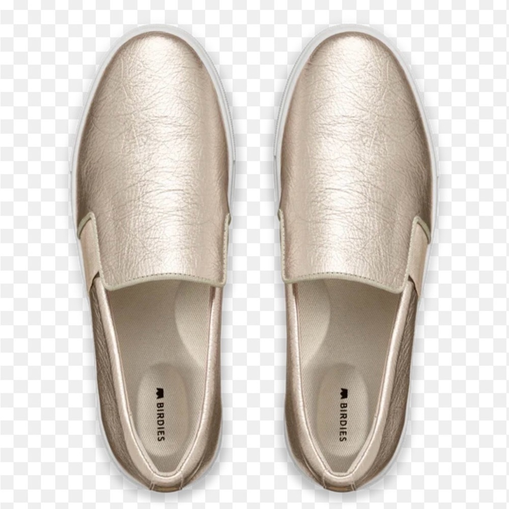 Birdies Gold Leather Loafers “The Swift” Size 8.5